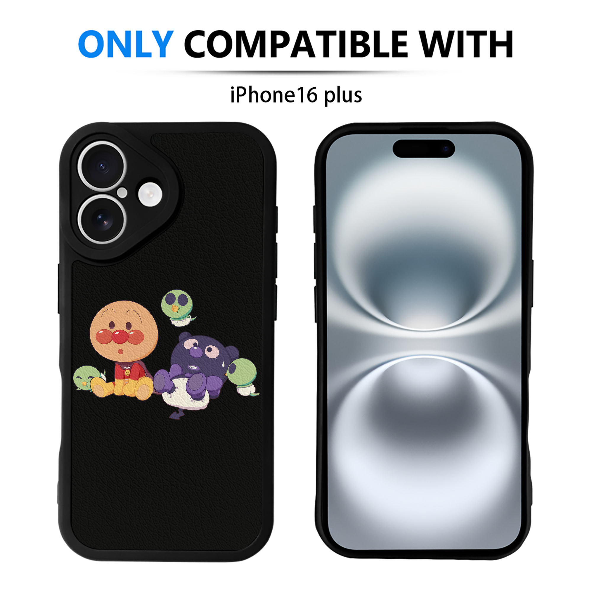 （画像用） アンパンマン Anpanman 【iPhone 16シリーズ対応】シリコンスマホケース（レザー調） 材質：シリコン